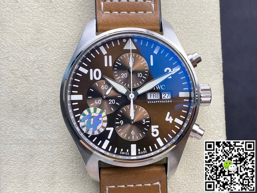 Replica IWC Pilot Chronograph IW377713 ZF Factory 1:1 Best Edition Swiss ETA7750 Brown Dial