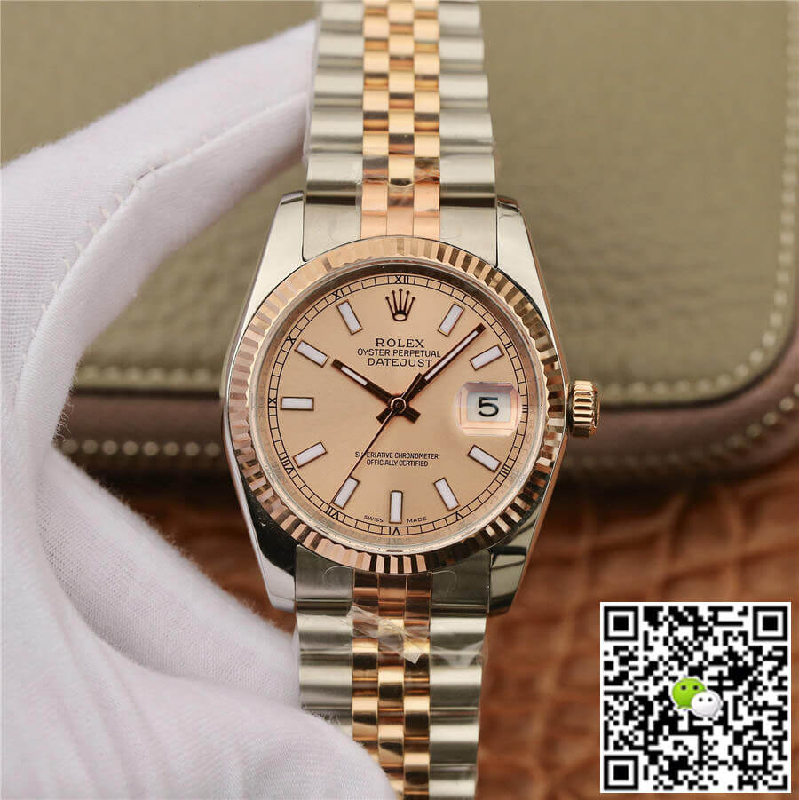 Replica R01ex Datejust 116231 36MM 1:1 Best Edition GM Factory Rose Gold Pink Dial