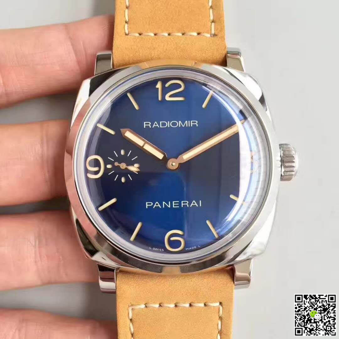 Pa*e*a1 Replica Radiomir 1940 PAM690 ZF Factory 1:1 Best Edition Swiss ETA P3000 S*perlumed Blue Dial