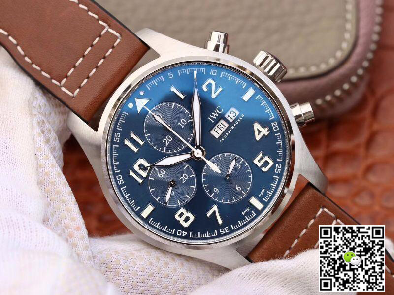 Replica IWC Pilot Chronograph IW377714 ZF Factory Men Watches 1:1 Best Edition Swiss ETA7750 Blue Dial