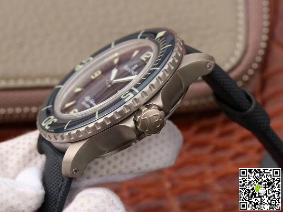 Replica Blancpain Fifty Fathoms 5015-12B40-O52A ZF Factory 1:1 Best Edition Swiss ETA2836-2 Black Sail-canvas Strap