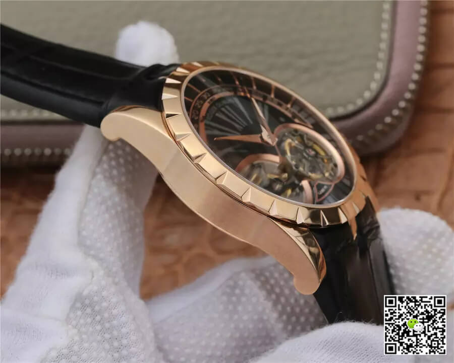 Replica Roger Dubuis Excalibur RDDBEX0280 1:1 Best Edition JB Factory Tourbillon Black Dial