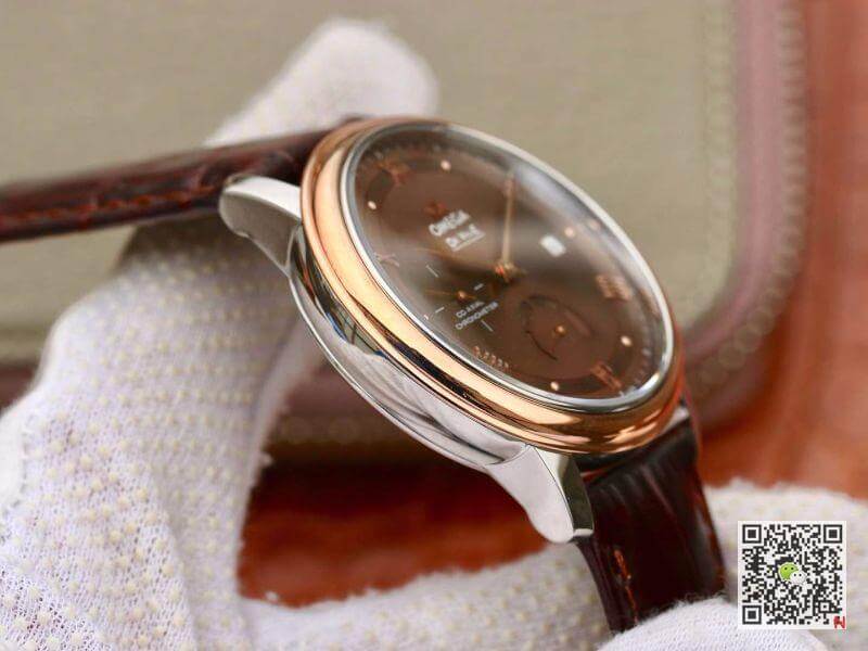 Replica 0me*ga De Ville Prestige 424.23.40.20.13.001 TW Factory 1:1 Best Edition Swiss ETA2824 Brown Dial