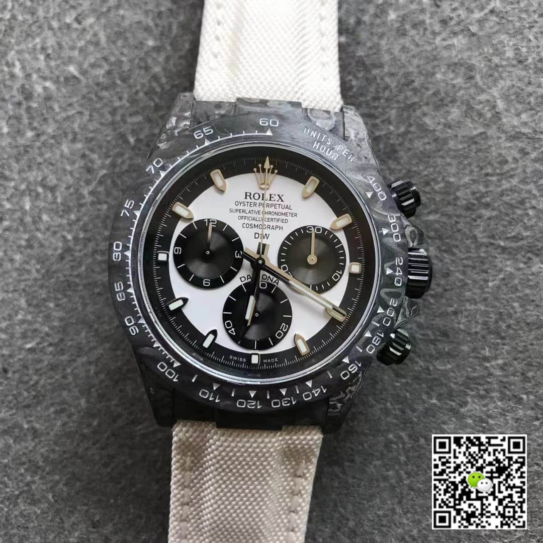 Replica R01ex Daytona Cosmograph Carbon Fiber Diw Customized Version 1:1 Best Edition Noob Factory White Dial