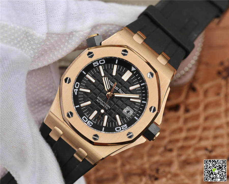 Replica Audemars P1g*et Royal Oak Offshore 15710 1:1 Best Edition JF Factory V8 Rose Gold