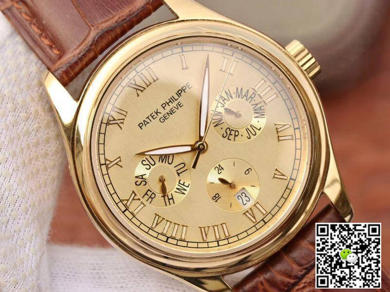 Replica Pat*k Phi1i*pe Complications Annual Calendar 1:1 Best Edition Swiss ETA315SQA Gold Dial