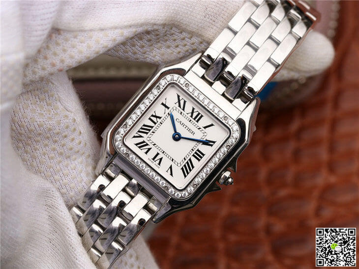 Replica Panthere De Ca*t1er W4PN0008 1:1 Best Edition GF Factory D1am0nd Silver Dial