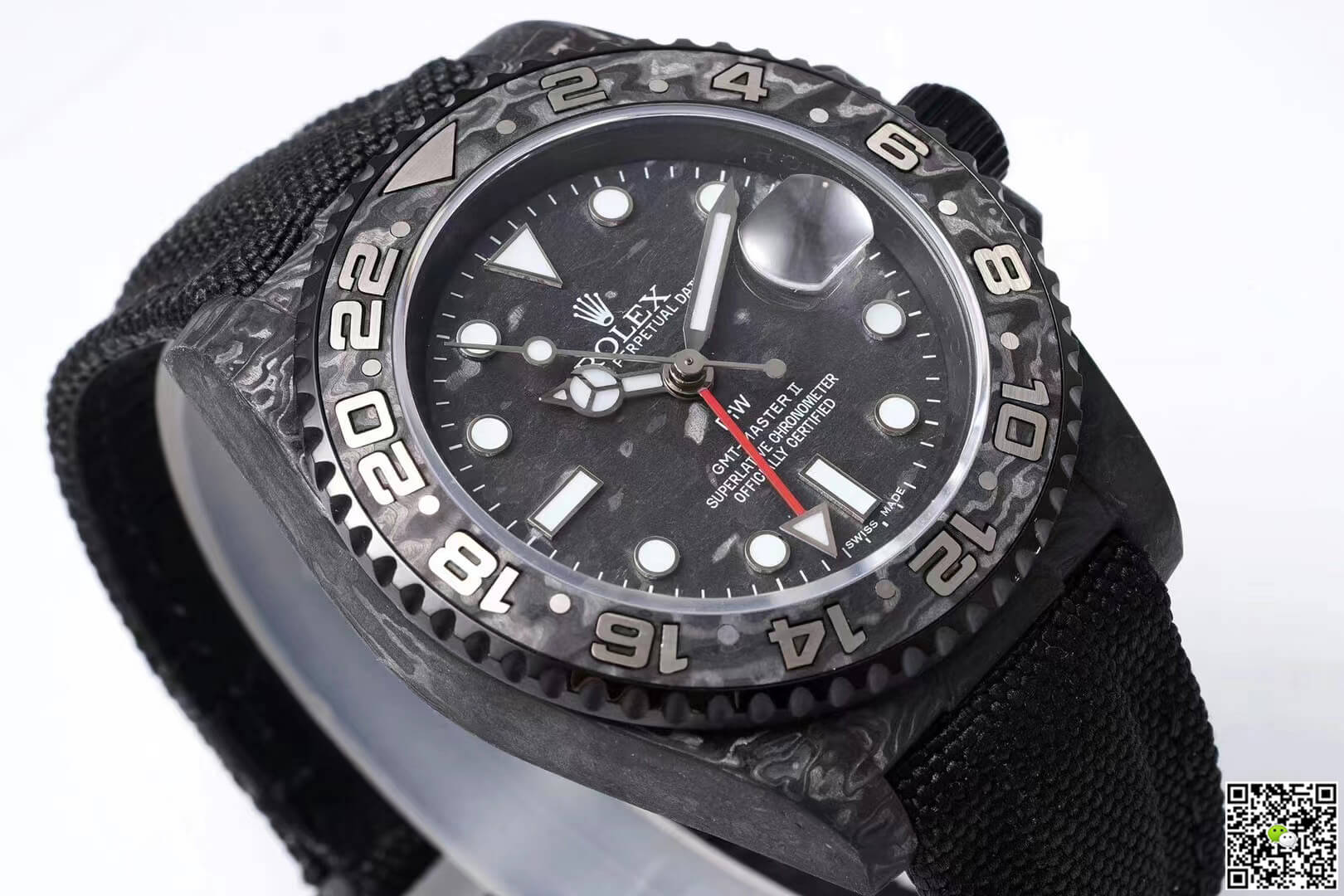 Replica R01ex GMT-MASTER II Diw 1:1 Best Edition Carbon Fiber Black Fabric Strap