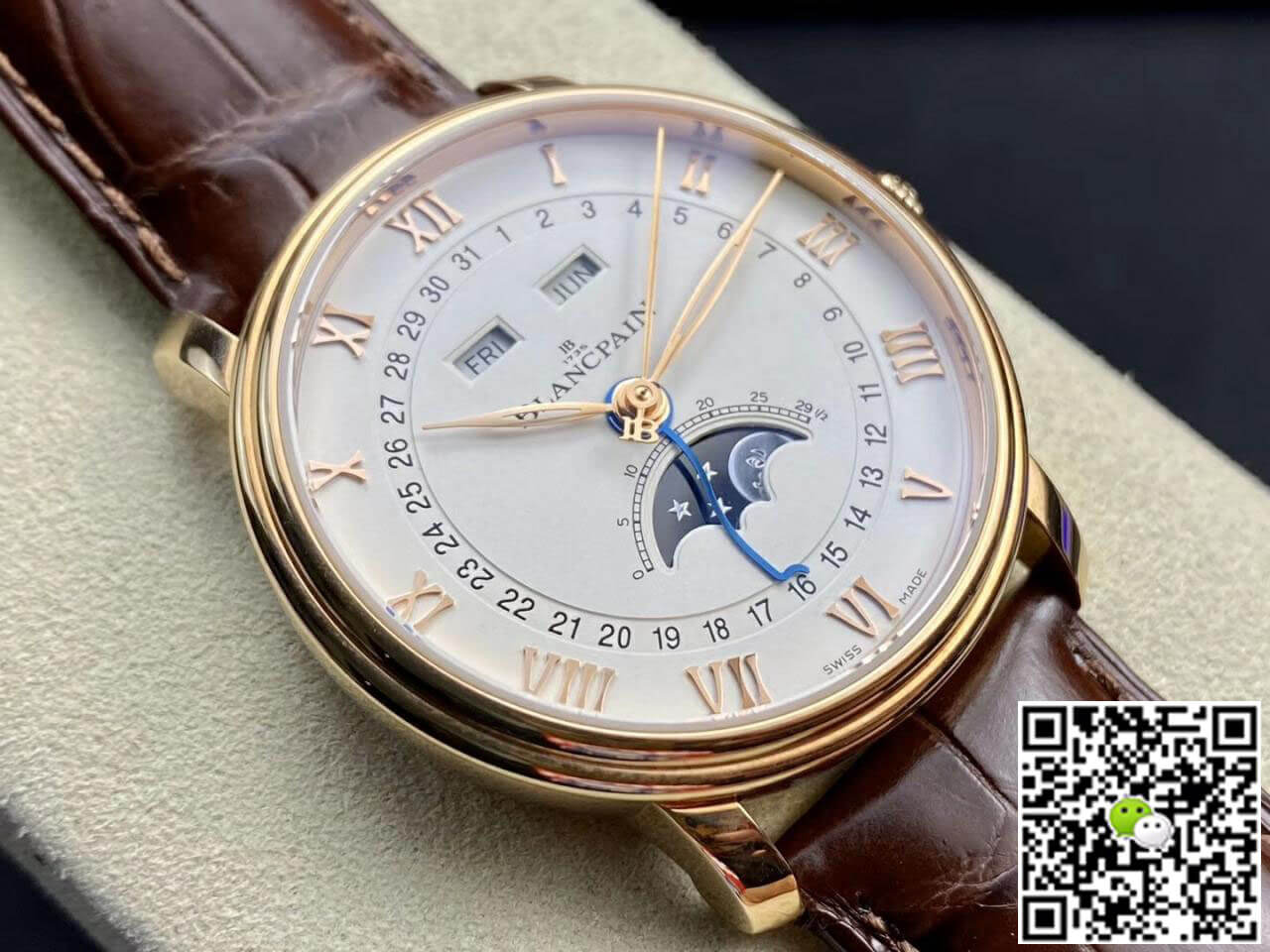 Replica Blancpain Villeret 6654-3642-55B 1:1 Best Edition OM Factory V3 Leather Strap