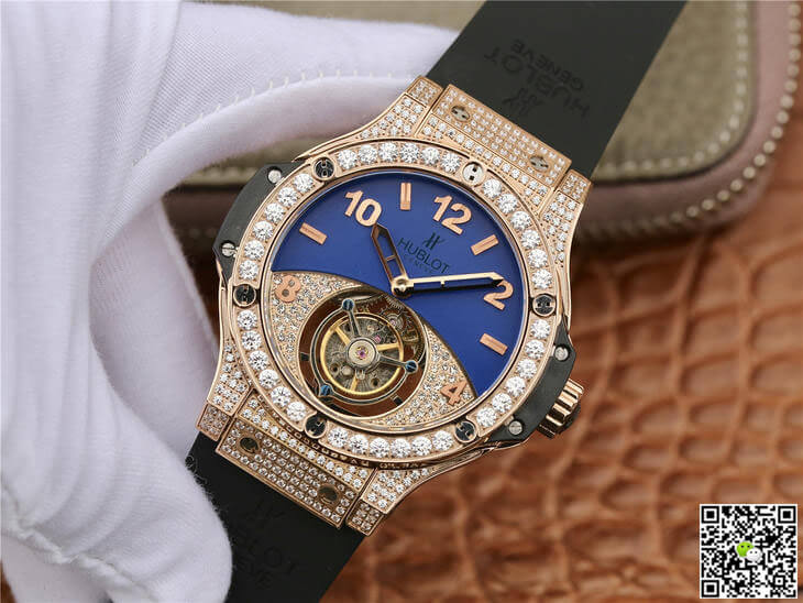 Replica Hublot Big Bang Tourbillon 1:1 Best Edition Rose Gold D1am0nd Dial