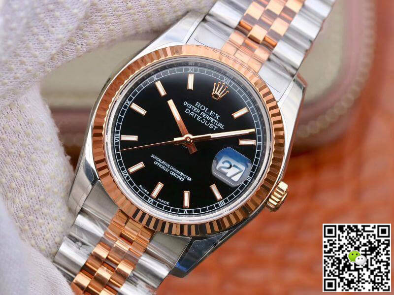 R01ex Dupe Datejust 36MM 126231 Men Watches 1:1 Best Edition Swiss ETA3135 Black Dial