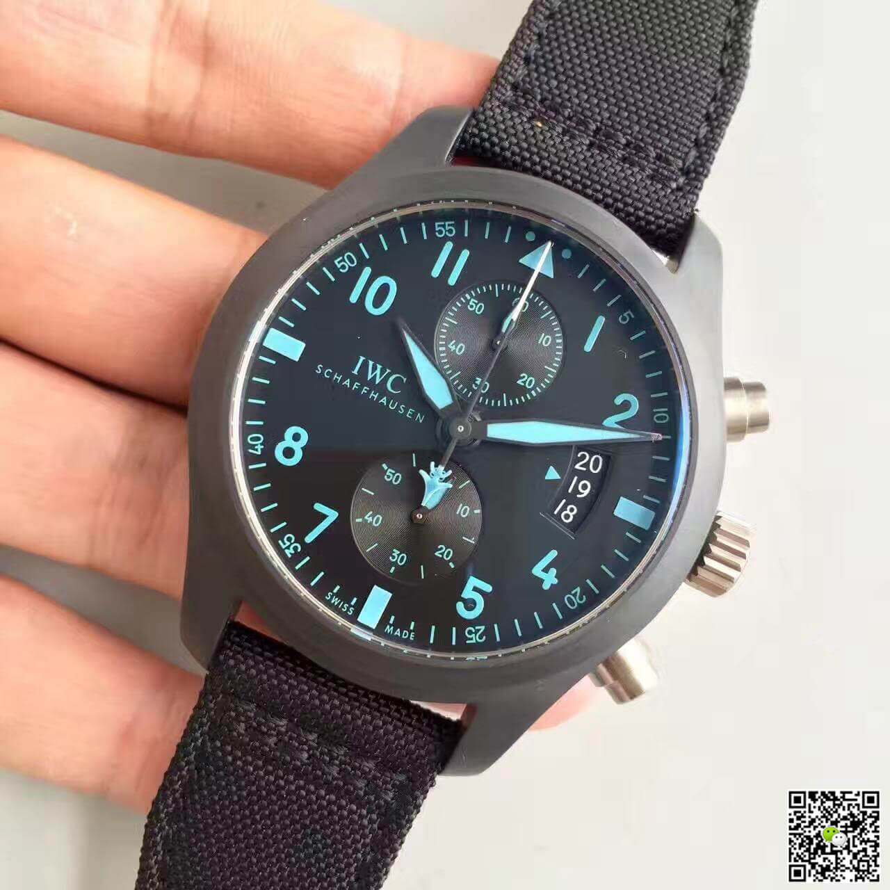 Replica IWC Pilot Chronograph IW388003 ZF Factory 1:1 Best Edition Swiss ETA7750 Black Dial