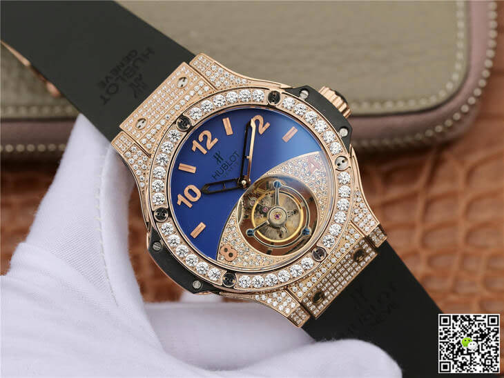 Replica Hublot Big Bang Tourbillon 1:1 Best Edition Rose Gold D1am0nd Dial