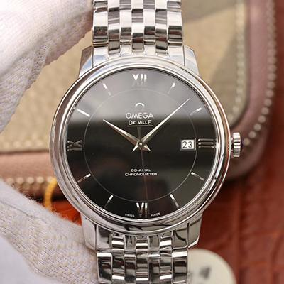 Replica 0me*ga De Ville Prestige 424.10.37.20.01.001 MKS Factory Men Watches 1:1 Best Edition Swiss ETA9015 Black Dial Silver Marker