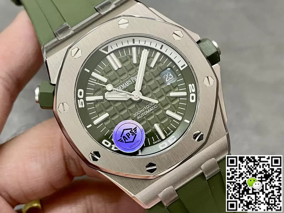 Replica Audemars P1g*et Royal Oak Offshore 15710ST.OO.A052CA.01 1:1 Best Edition APS Factory Green Dial