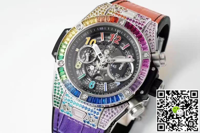 Replica Hublot BIG BANG Unico 411.NX.1117.LR.0999 1:1 Best Edition ZF Factory Rainbow Skeleton Dial