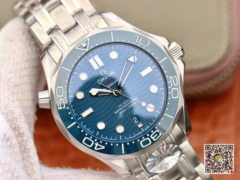 Replica 0me*ga Seamaster Diver 300m 210.30.42.20.03.001 VS Factory 1:1 Best Edition Mechanical Watches Swiss ETA9015 Blue wave dial