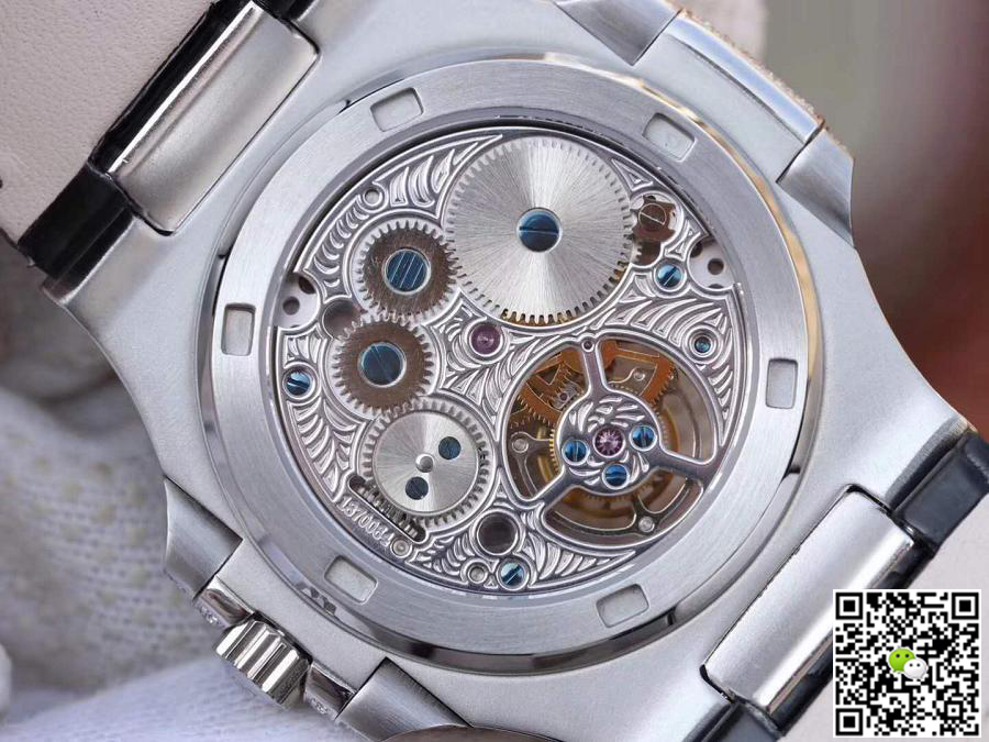 Pat*k Phi1i*pe Replica Nautilus Jumbo 5711 R8 Factory 1:1 Best Edition Swiss Tourbillon White Dial