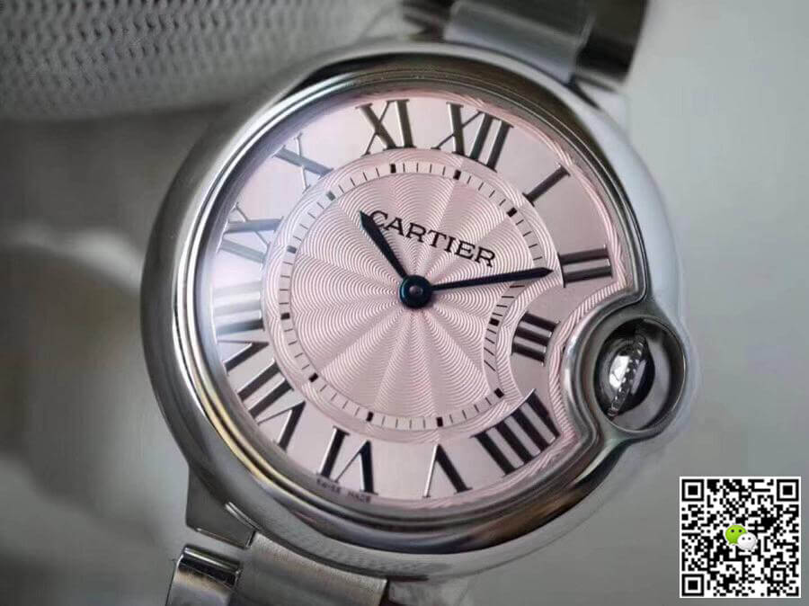 Replica Ballon Bleu De Ca*t1er 33 mm V6 Factory 1:1 Best Edition Swiss ETA076 Pink Dial