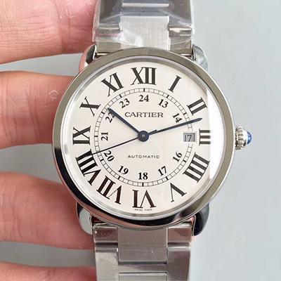 Replica Ronde Solo De Ca*t1er W670101 ZF Factory Men Watches 1:1 Best Edition Swiss ETA9015 White Dial