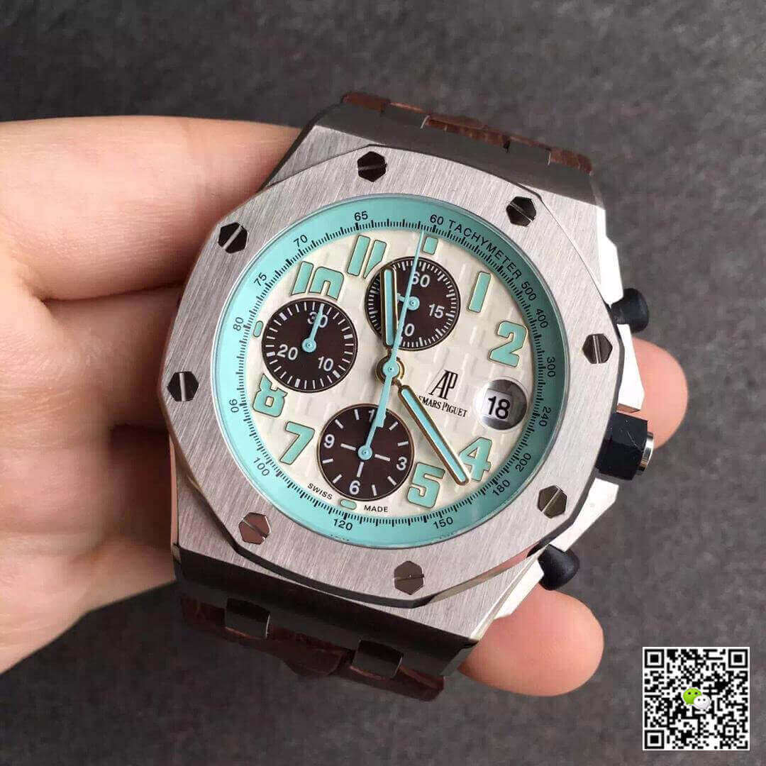 Replica Audemars P1g*et Royal Oak Offshore 26187ST.OO.D801CR.01 1:1 Best Edition JF Factory White Dial