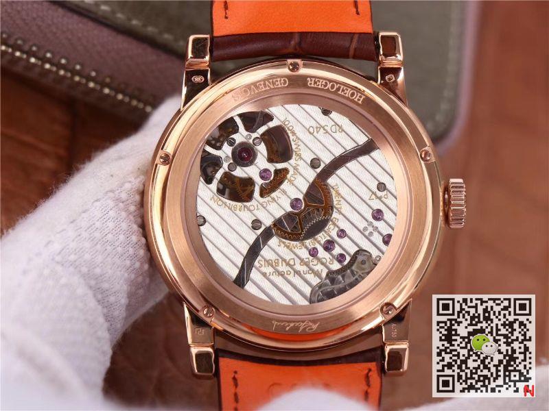 Replica Roger Dubuis Hommage RDDBHO0568 Tourbillon 1:1 Best Edition JB Factory Champagne Dial Swiss RD540