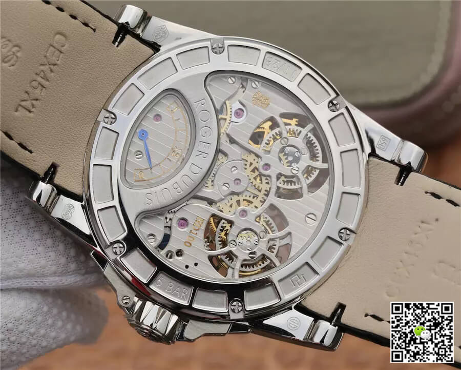 Replica Roger Dubuis Excalibur RDDBEX0291 1:1 Best Edition JB Factory Tourbillon White Shell Black Dial