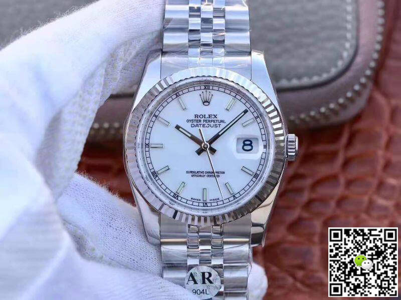 R01ex Dupe Datejust 36mm 116234 1:1 Best Edition Swiss ETA3135 White Dial