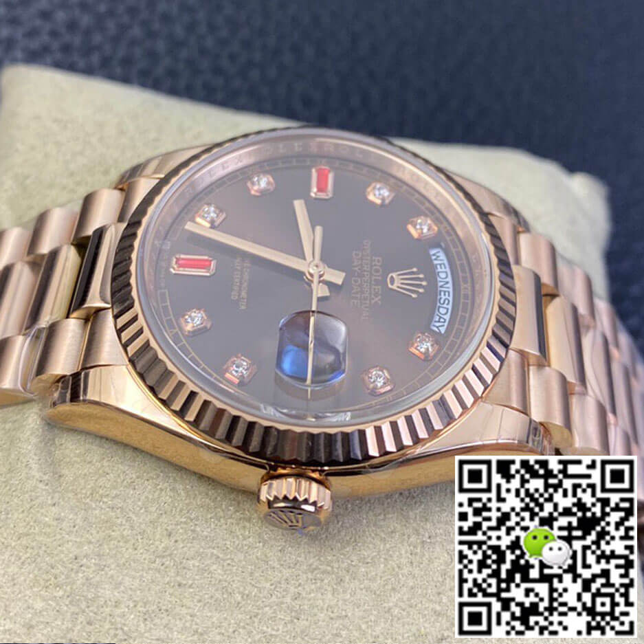 Replica R01ex Day Date 118235 1:1 Best Edition EW Factory Brown Dial