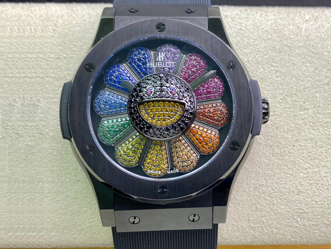 Replica Hublot Classic Fusion Takashi Murakami 507.CX.9000.RX.TAK21 1:1 Best Edition Sunflower Color Dial