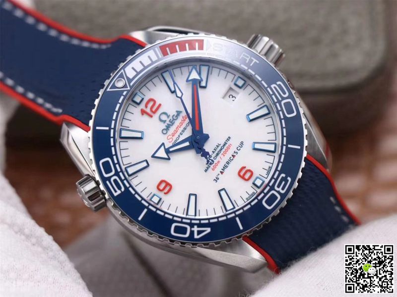 Replica 0me*ga Seamaster Planet Ocean 36th America s Cup Limited Edition 1:1 Best Edition VS Factory White Dial Swiss ETA8900