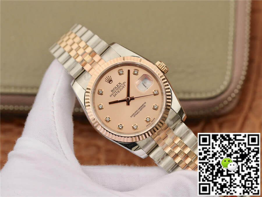 Replica R01ex Datejust 116231 36MM 1:1 Best Edition GM Factory D1am0nd-set Pink Dial