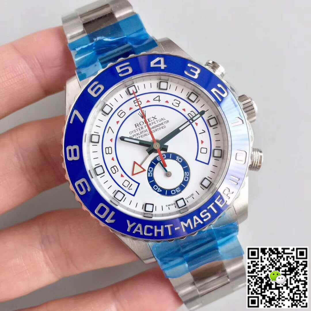Replica R01ex Yacht-Master II 116680 JF Factory 1:1 Best Edition Swiss ETA7750 White Dial