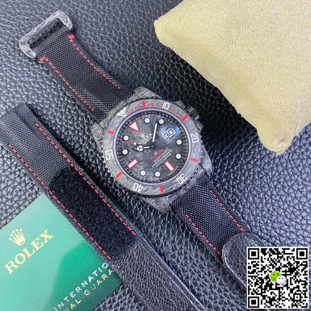 Replica R01ex Submariner 1:1 Best Edition VS Factory DIW Carbon Fiber Nylon Velcro Strap