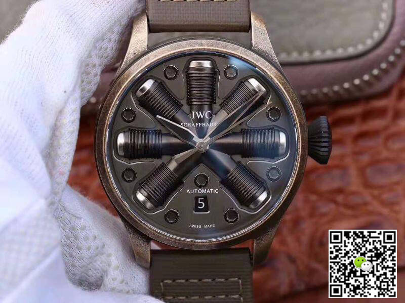 Replica IWC Schaffhausen Pilot Top Gun 1:1 Best Edition Swiss ETA A23J Bronze Nylon Strap