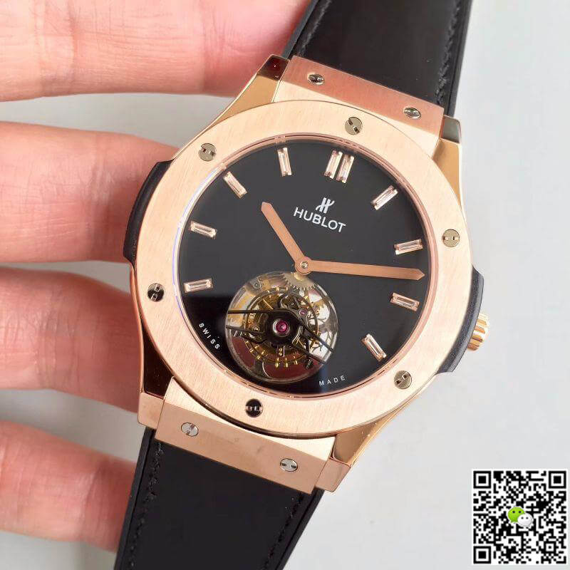 Hublot Replica Classic Fusion Tourbillon 505.OX.1180.LR Men Watches 1:1 Best Edition Swiss Tourbillon Black Dial