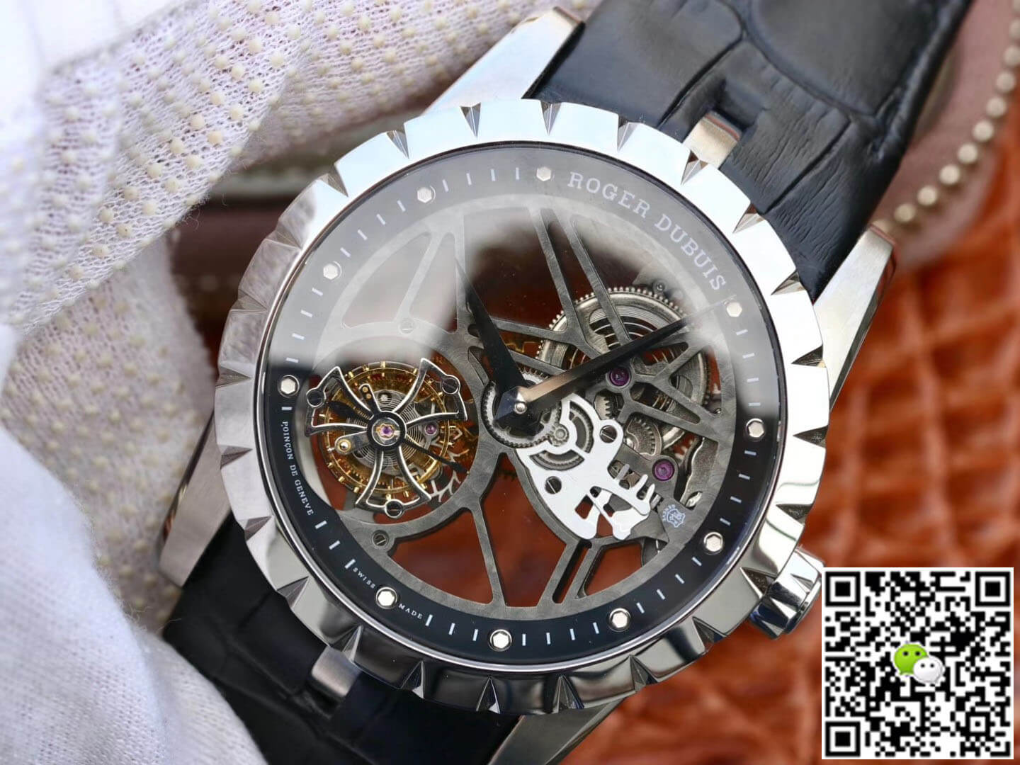 Replica Roger Dubuis Excalibur RDDBEX0393 1:1 Best Edition JB Factory Tourbillon Skeleton Dial
