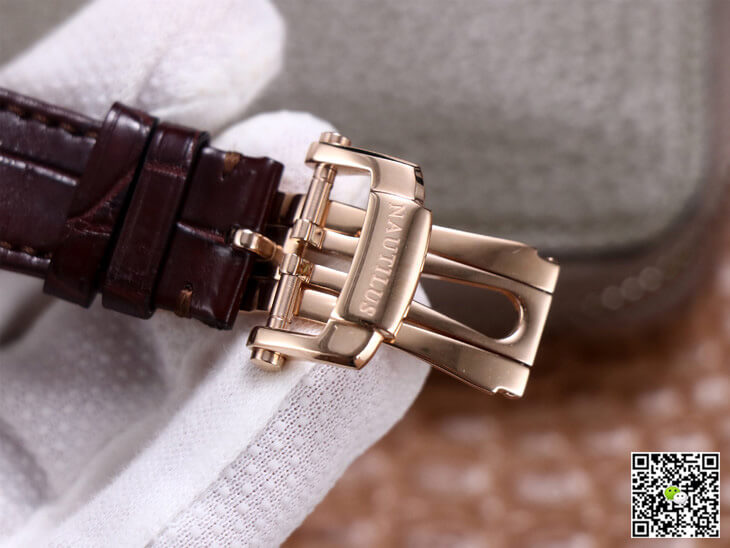 Replica Pat*k Phi1i*pe Nautilus 5712GR-001 1:1 Best Edition PF Factory Rose Gold Leather Belt