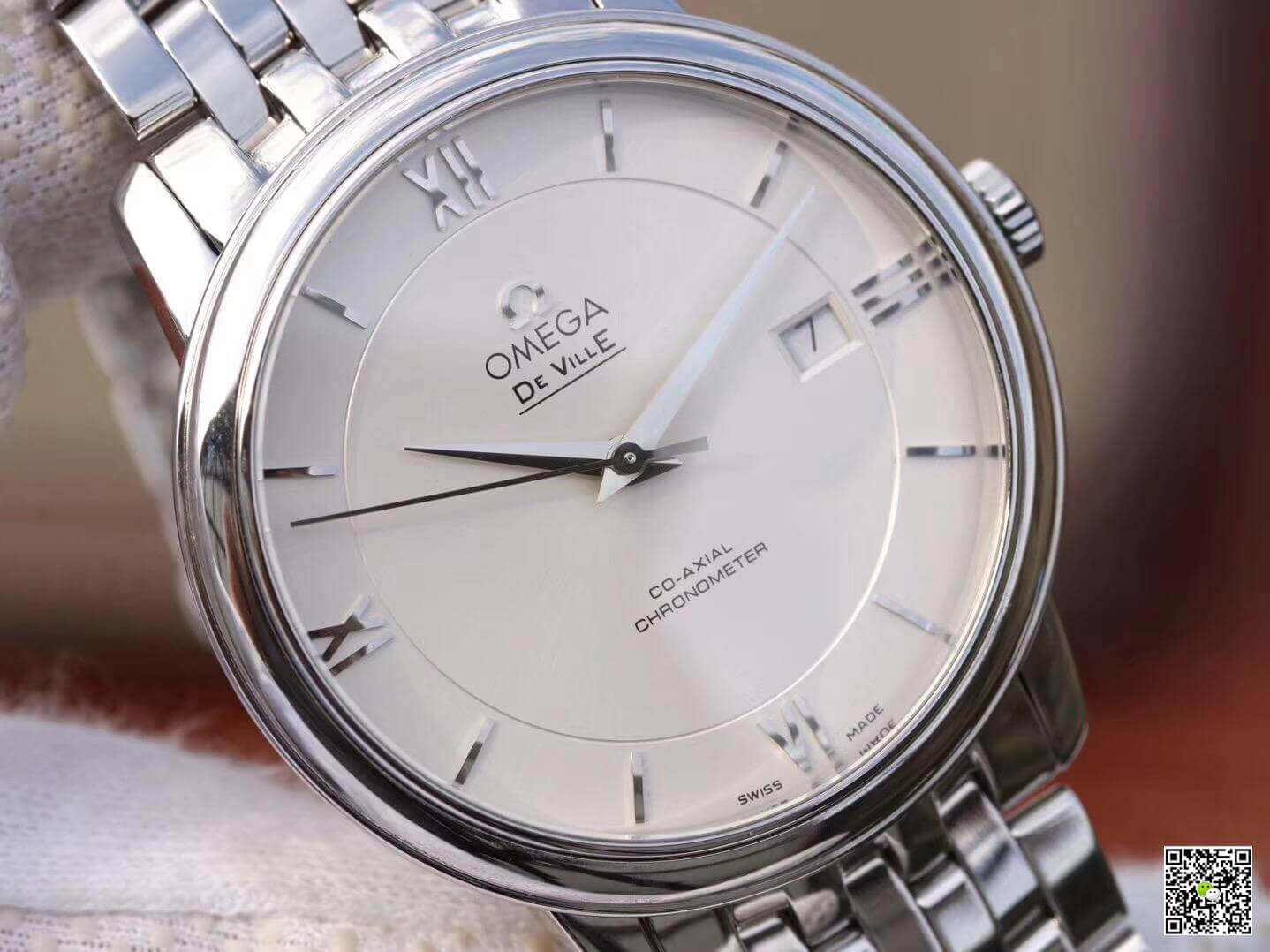 Replica 0me*ga De Ville Prestige 424.10.40.20.02.003 MKS Factory Mechanical Watches 1:1 Best Edition Swiss ETA9015 White Dial