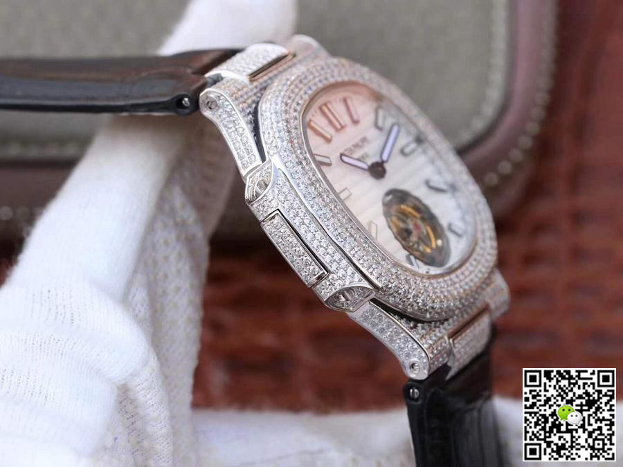 Pat*k Phi1i*pe Replica Nautilus Jumbo 5711 R8 Factory 1:1 Best Edition Swiss Tourbillon White Dial