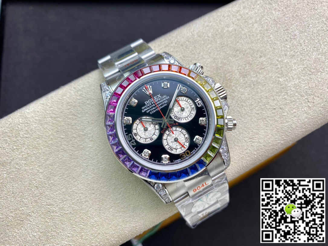 Replica R01ex Daytona Cosmograph 116599 RBOW 1:1 Best Edition JH Factory Black Dial
