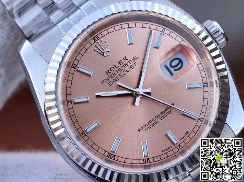 R01ex Dupe Datejust 36mm 116234-0090 1:1 Best Edition Swiss ETA3135 Rosegold Dial