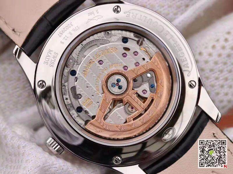 Replica Jaeger-LeCoultre Master Calendar 1558420 OM factory 1:1 Best Edition Swiss ETA866 Silver Dial Black calf leather strap