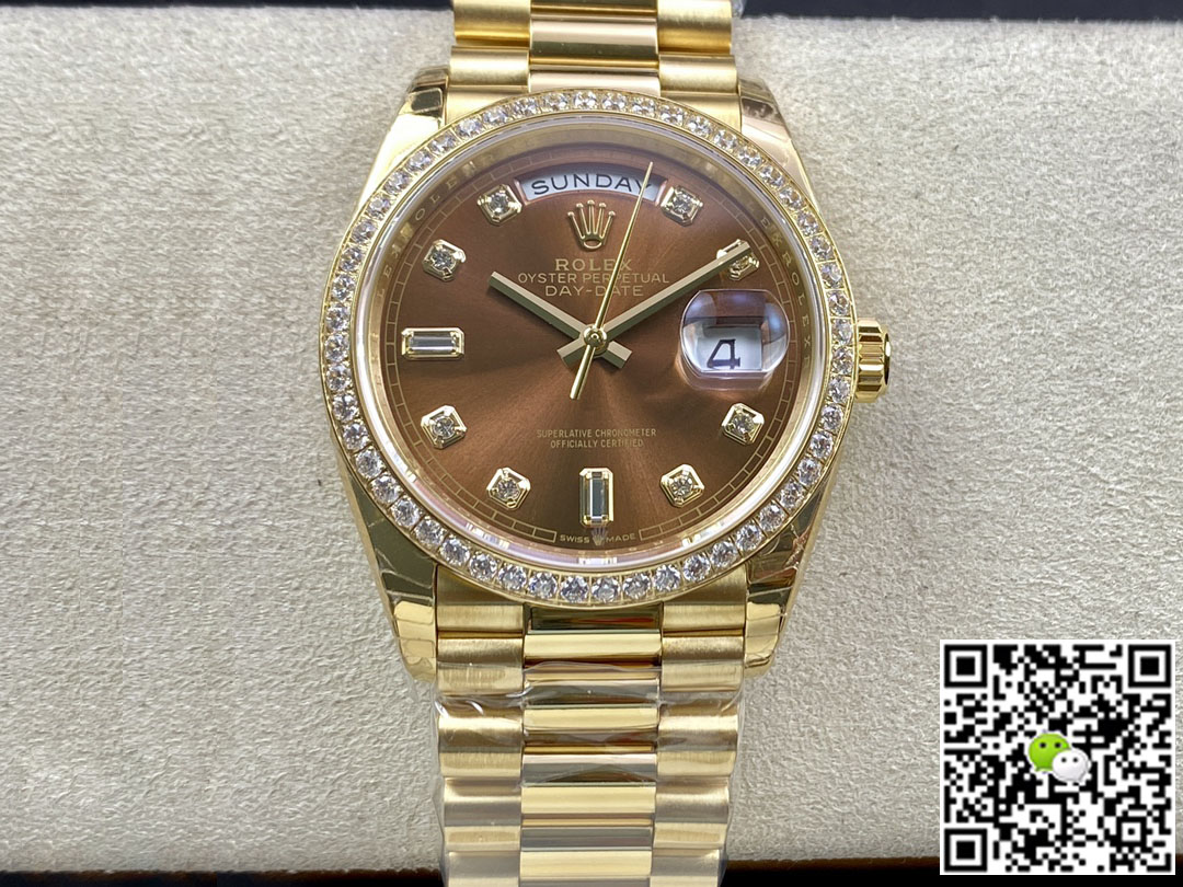 Replica R01ex Day Date M128348RBR-0005 1:1 Best Edition EW Factory Yellow Gold