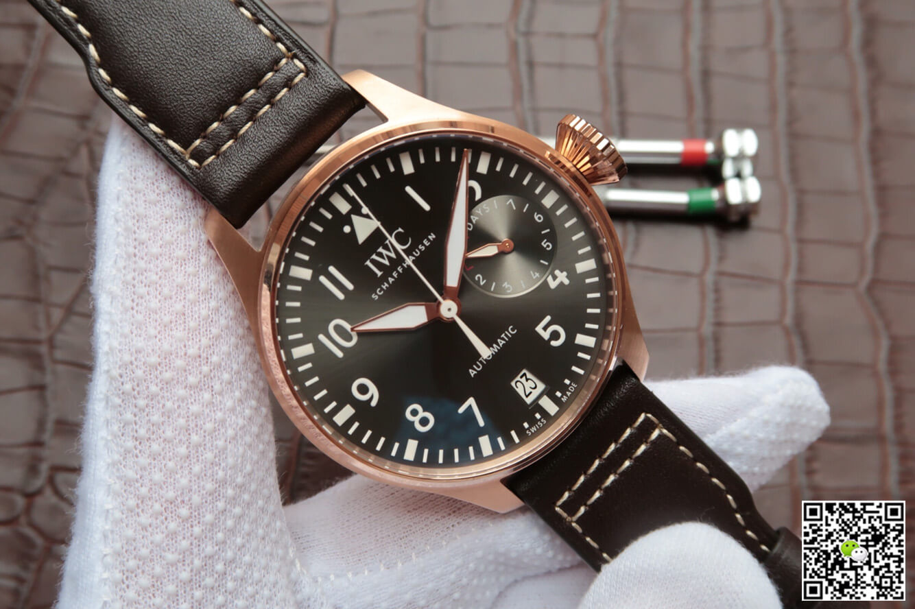 Replica IWC Big Pilot IW500901 1:1 Best Edition ZF Factory Rose Gold Black Dial