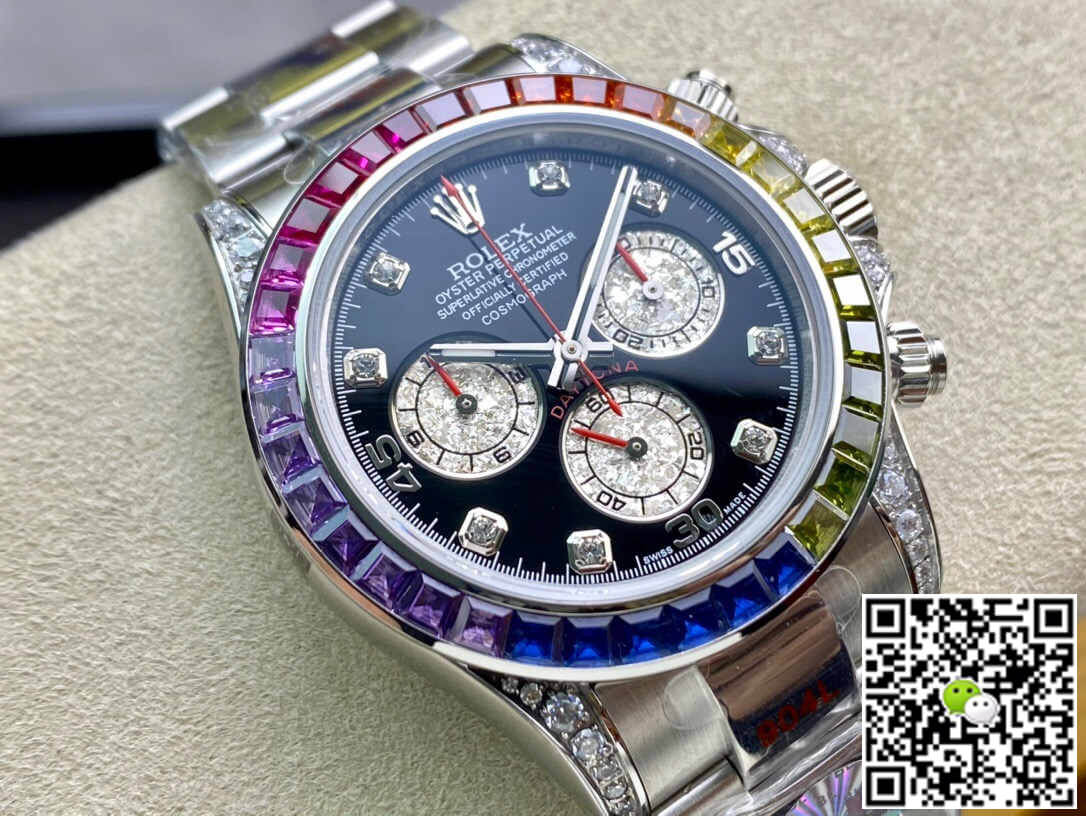 Replica R01ex Daytona Cosmograph 116599 RBOW 1:1 Best Edition JH Factory Black Dial
