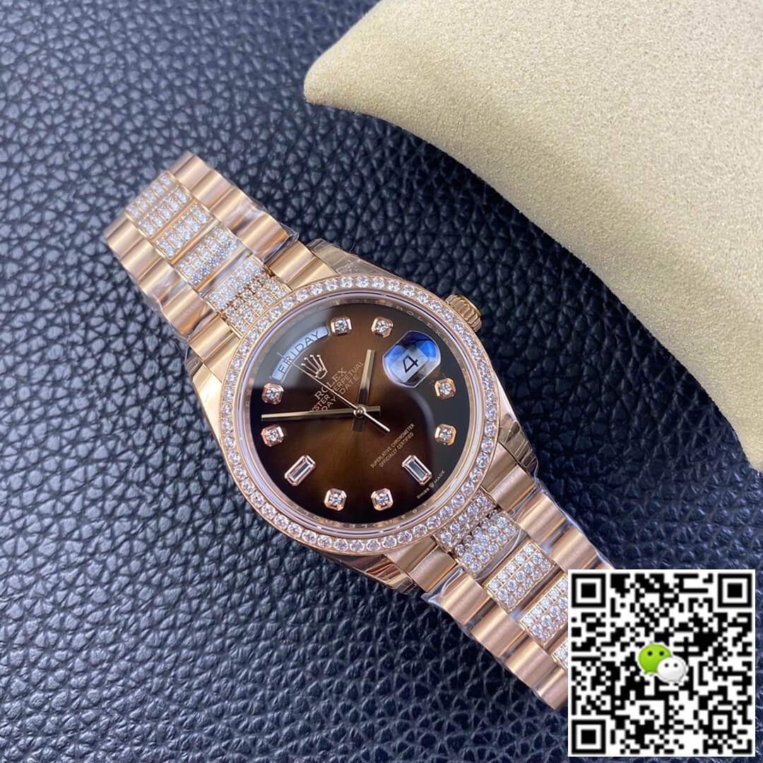 Replica R01ex Day Date M128345rbr-0041 1:1 Best Edition EW Factory Brown Dial