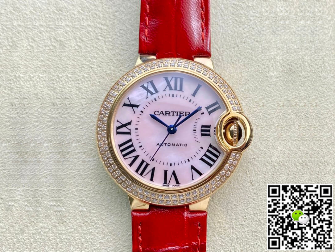 Replica Ballon Bleu De Ca*t1er 33MM WJBB0033 1:1 Best Edition 3K Factory Red Strap