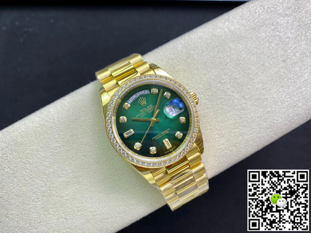 Replica R01ex Day Date M128348RBR-0035 1:1 Best Edition EW Factory Gradient Green Dial