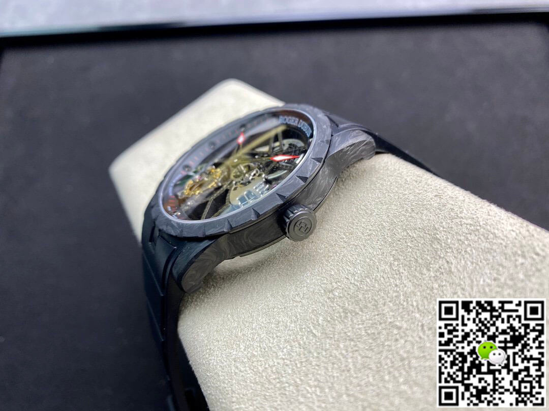 Replica Roger Dubuis Excalibur DBEX0577 1:1 Best Edition BBR Factory Tourbillon Skeleton Dial